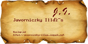 Javorniczky Illés névjegykártya